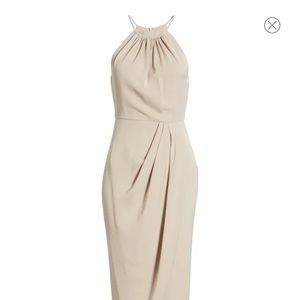 Shona Joy Draped tulip dress - Oyster - size 6 - new with tags